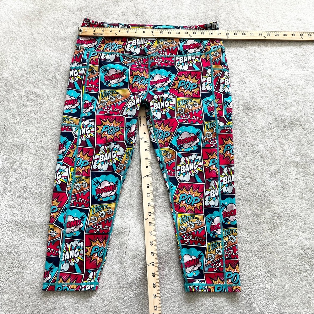 CONSTANTLY VARIED GEAR COMIC STRIP CROPPED LEGGINGS SIZE XXL ART TO WEAR CVG - Picture 4 of 6